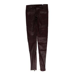 Rebecca Vallance Burgundy Lamb Leather Skinny Leg Pants - BRAND NEW